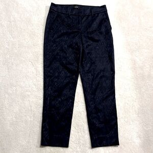 White House Black Market Blue Jacquard Slim Ankle Pants Size 0 P Printed